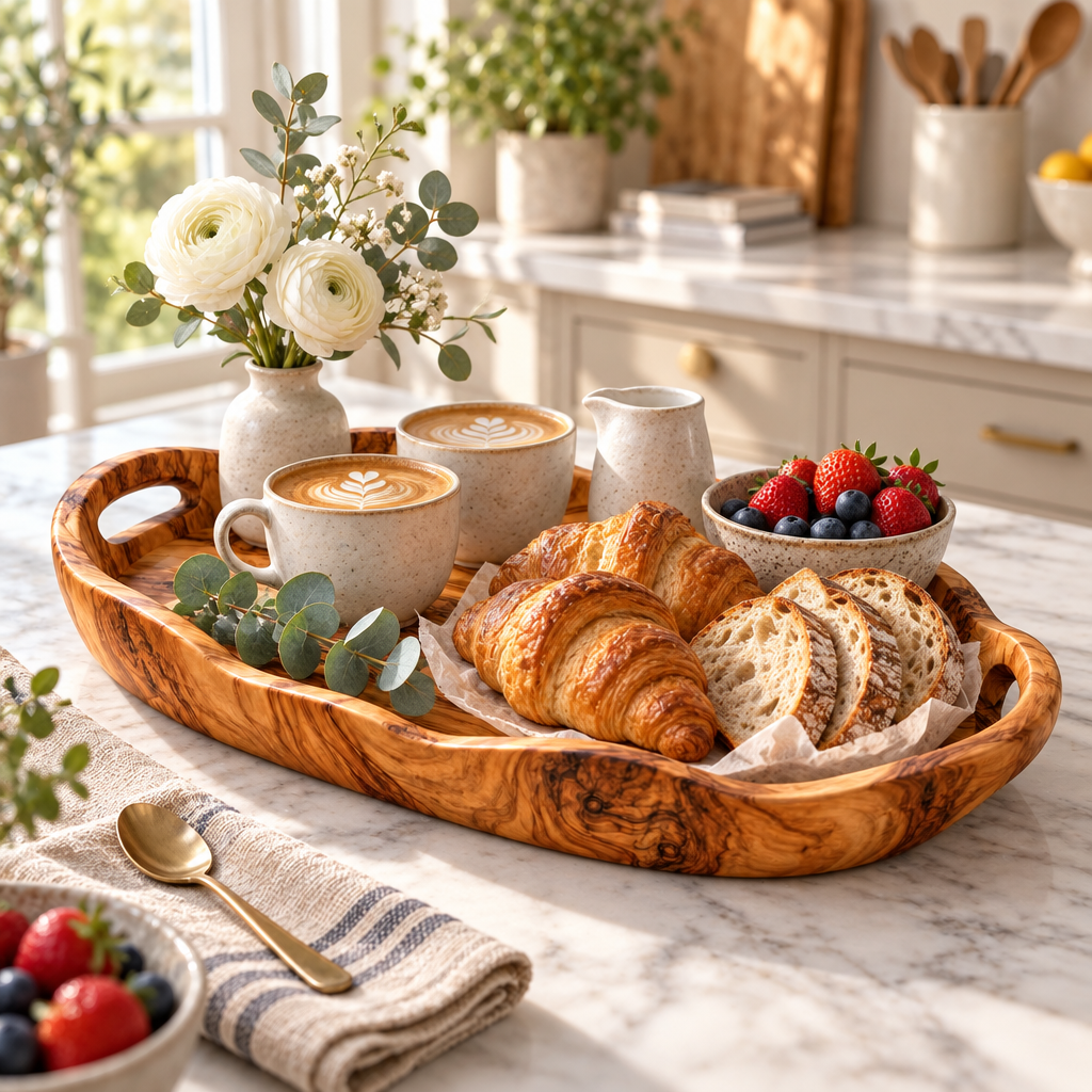 Olive Wood Serving Accent Tray image 3
