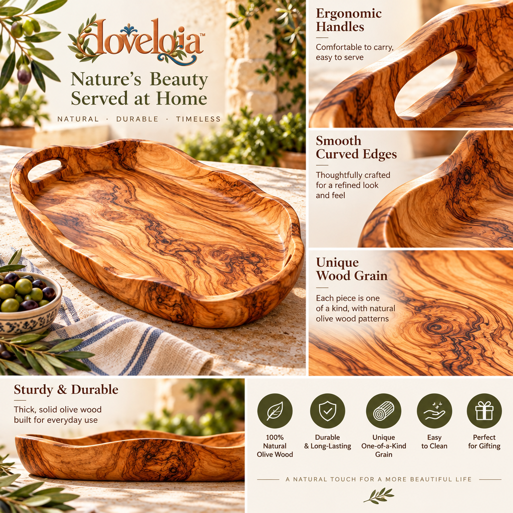 Olive Wood Serving Accent Tray image 4