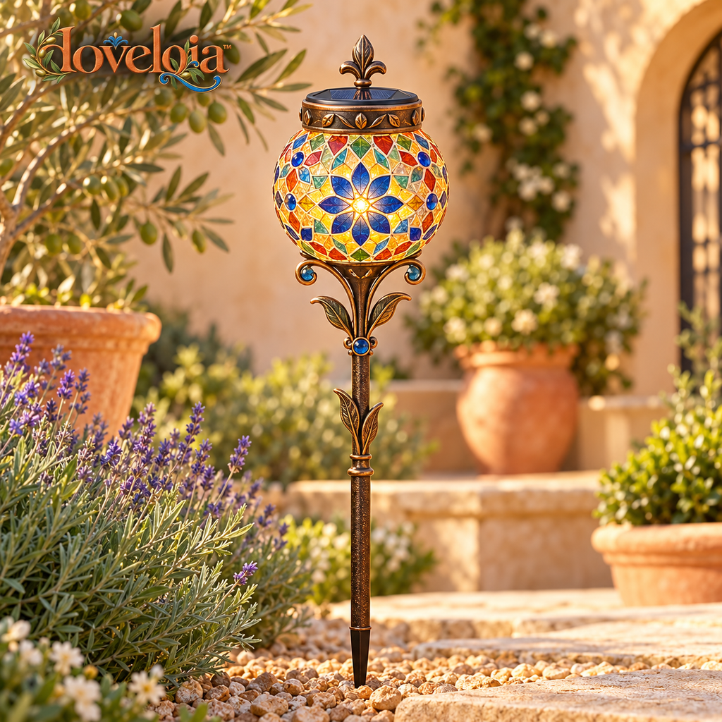 Solar Mosaic Garden Stake Light image 1