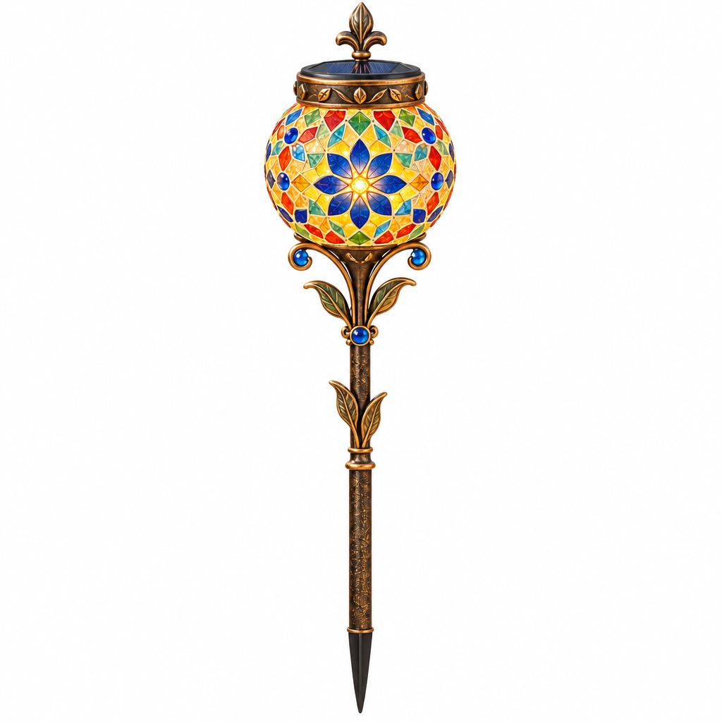 Solar Mosaic Garden Stake Light image 2