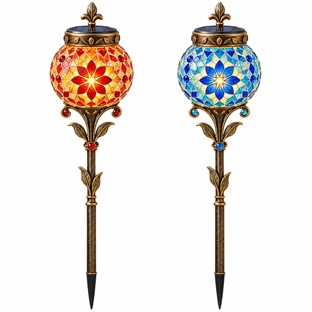 Solar Mosaic Garden Stake Light image 3