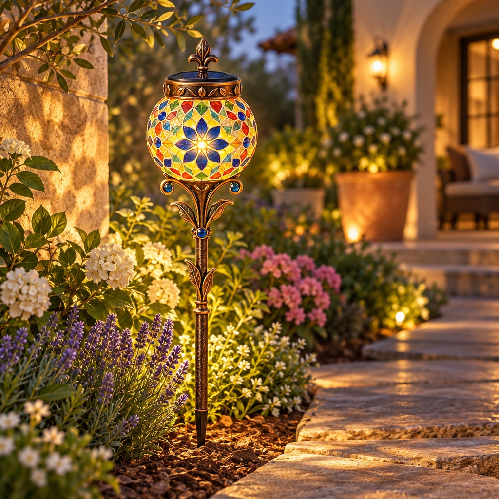 Solar Mosaic Garden Stake Light image 5