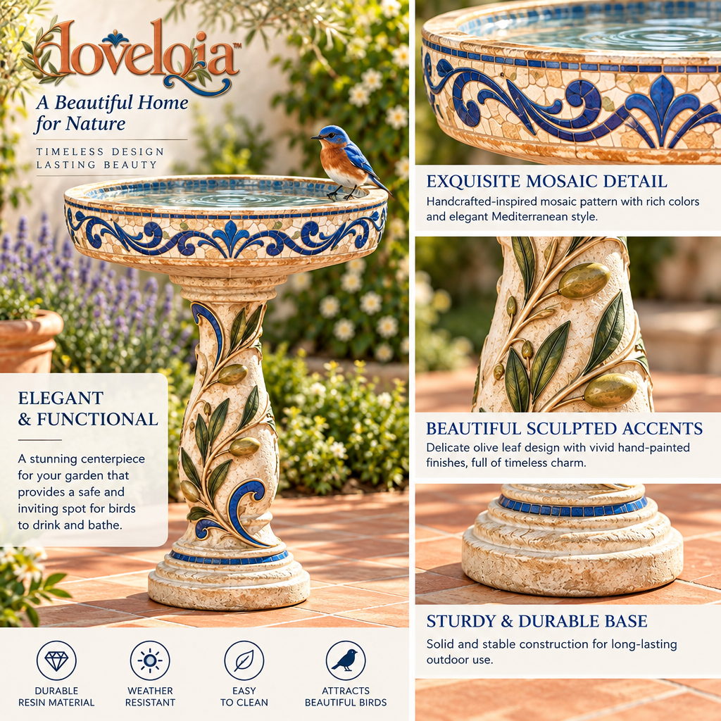 Mediterranean Birdbath Pedestal image 4