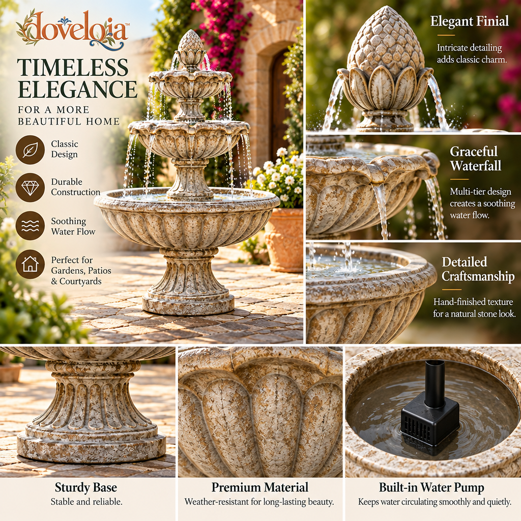 Tiered Courtyard Water Fountain image 2