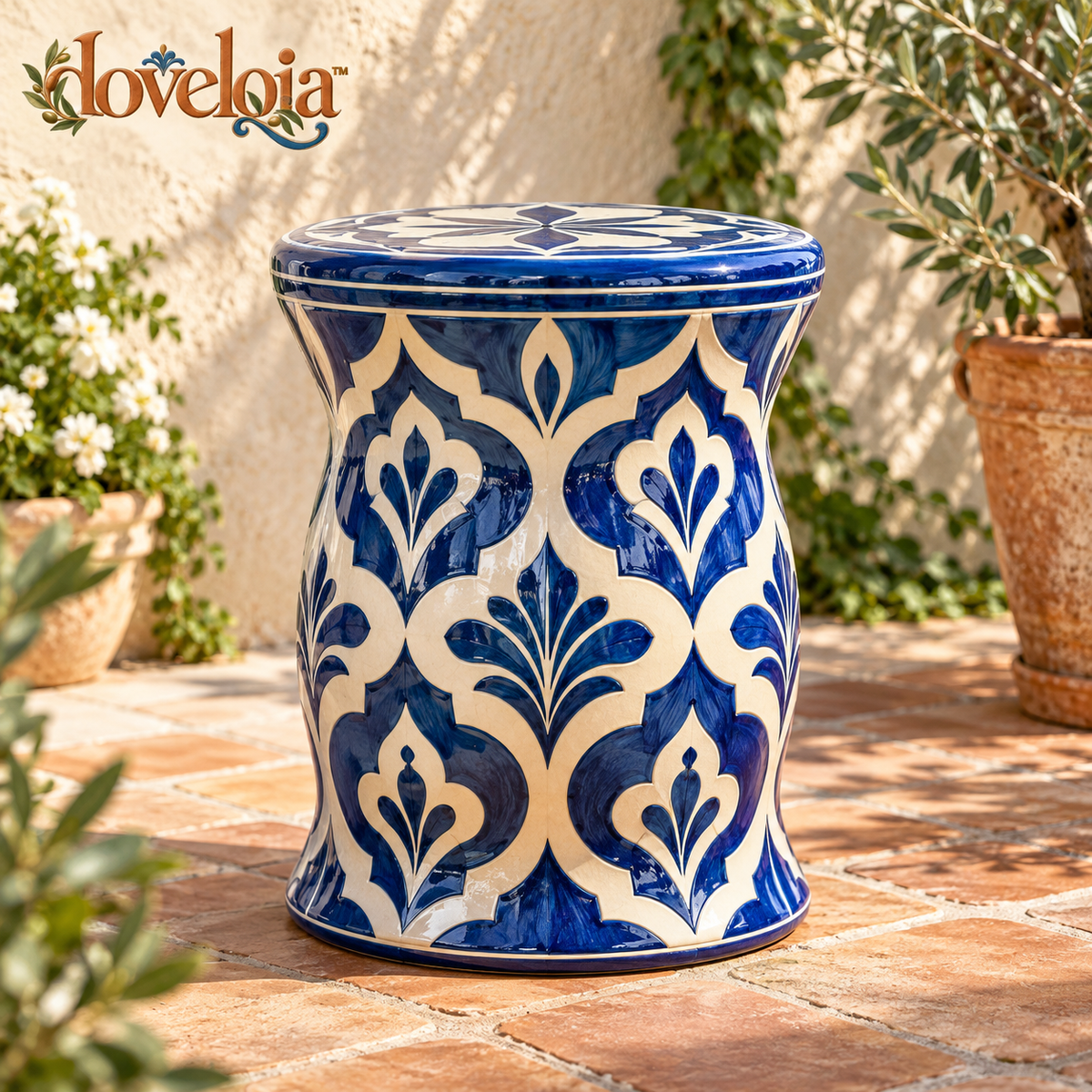 Ceramic Garden Stool Accent Table image 1