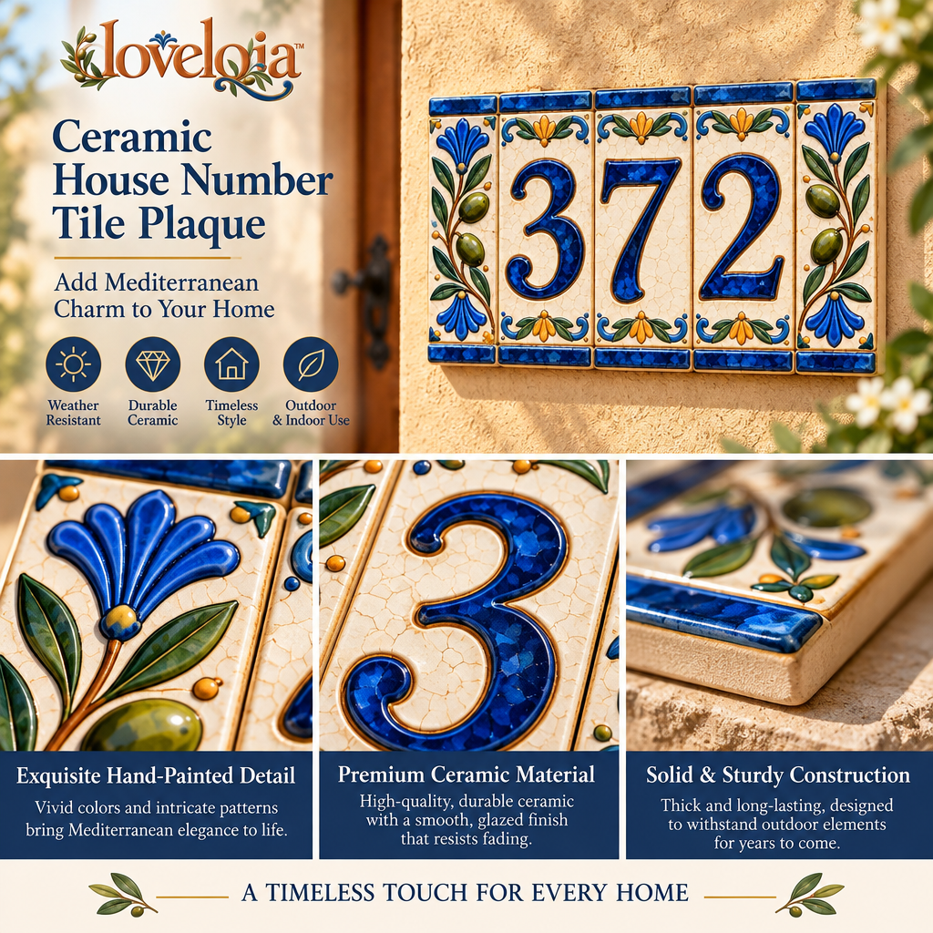 Mosaic House Number Tile Set image 2