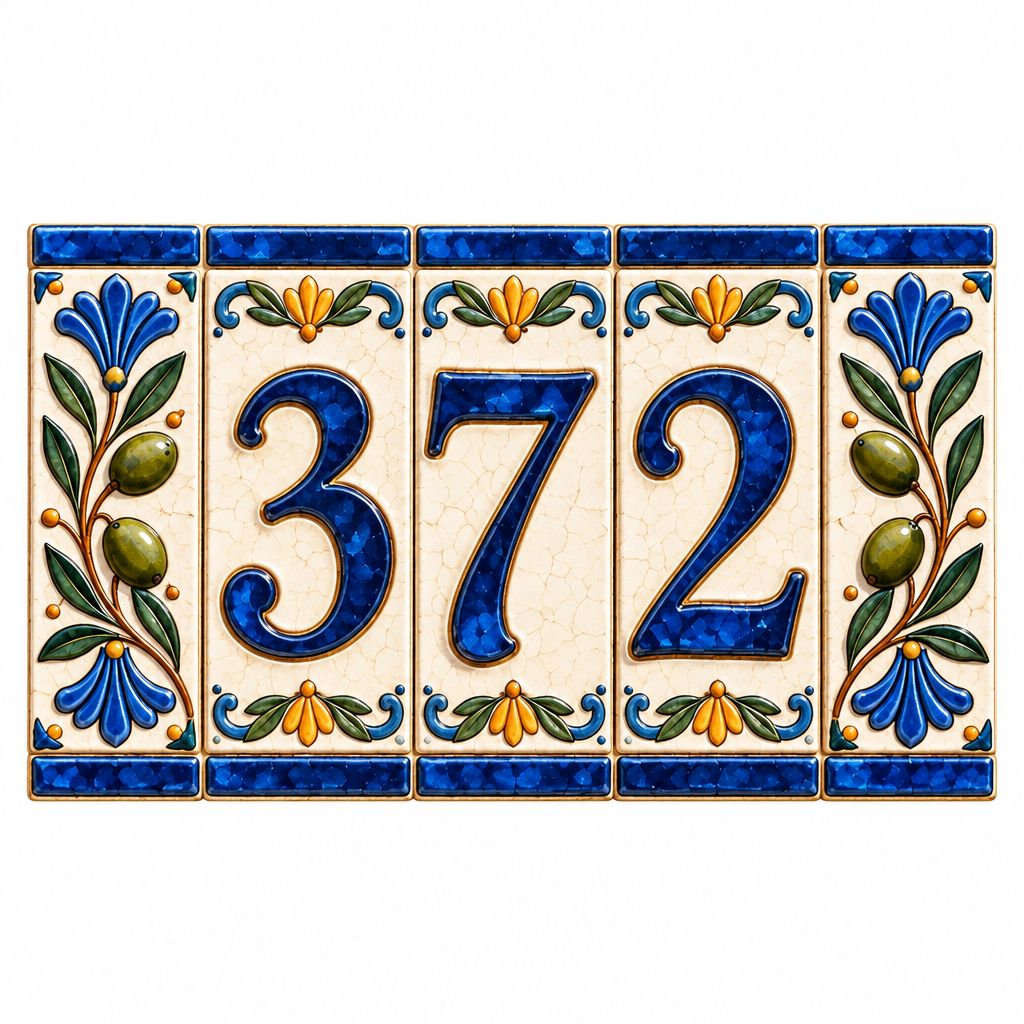 Mosaic House Number Tile Set image 3