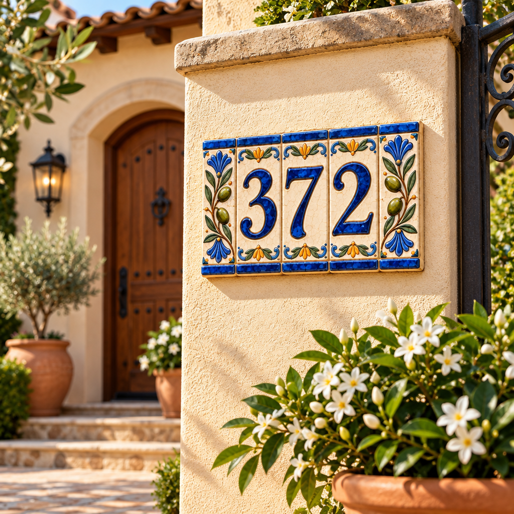 Mosaic House Number Tile Set image 4