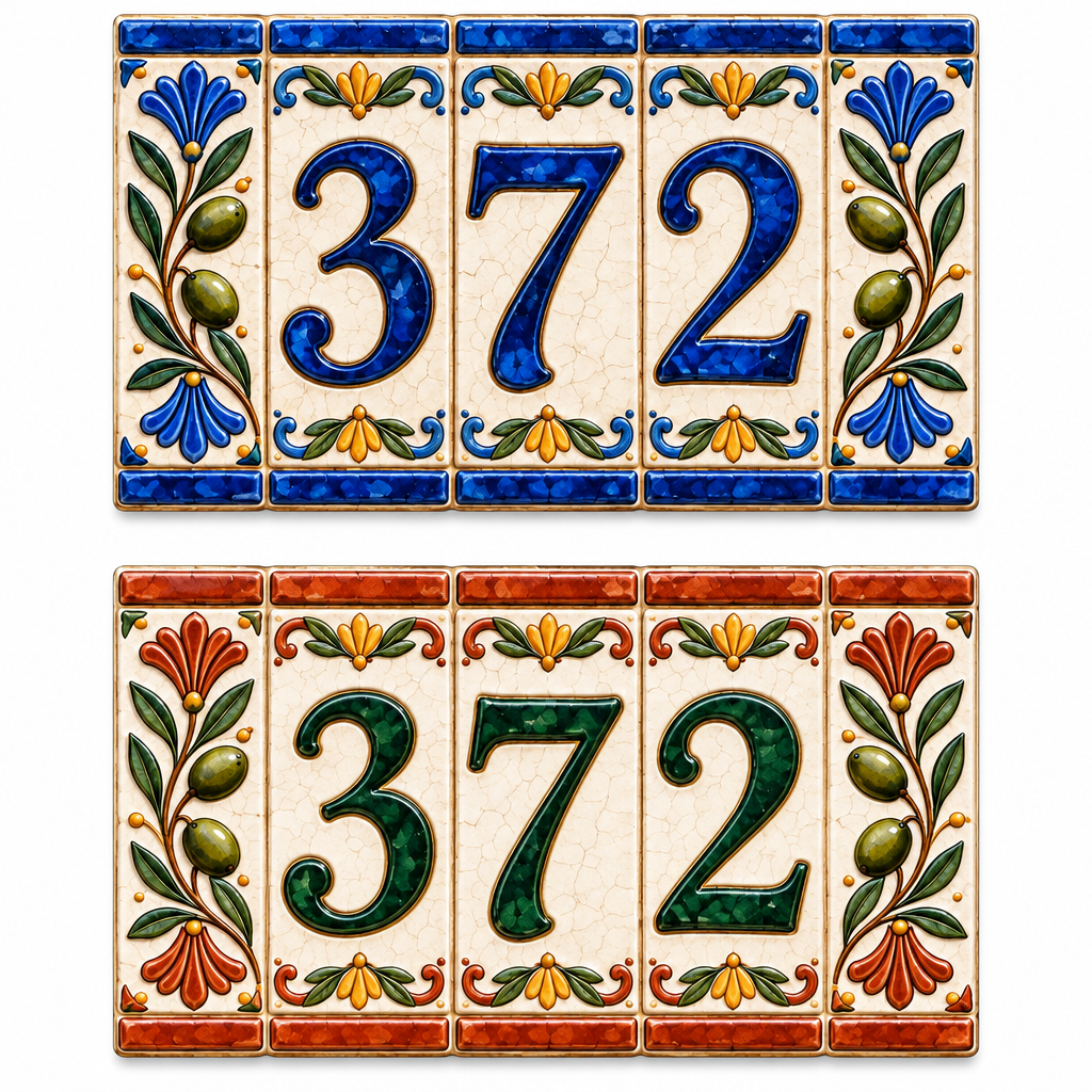 Mosaic House Number Tile Set image 5