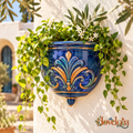 Blue Ceramic Wall Planter image 1