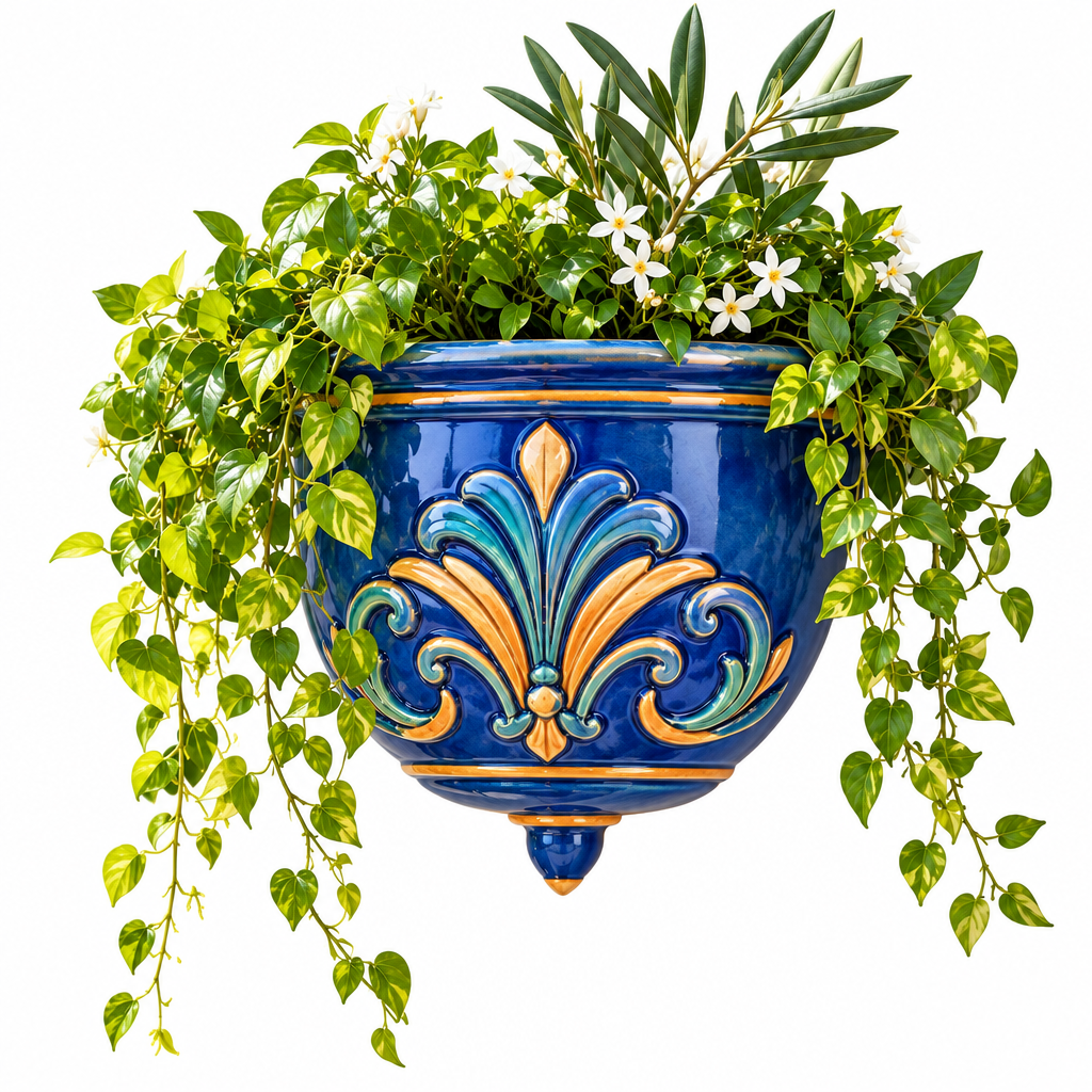 Blue Ceramic Wall Planter image 5