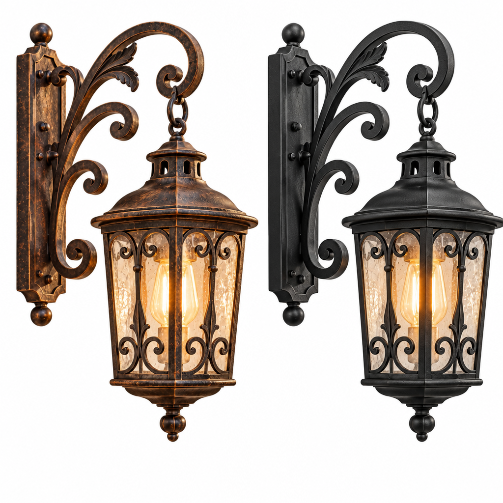 Wrought Iron Lantern Wall Sconce image 2