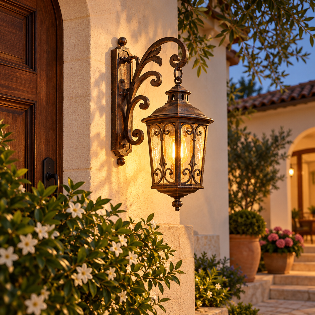 Wrought Iron Lantern Wall Sconce image 4
