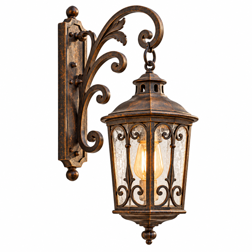 Wrought Iron Lantern Wall Sconce image 5