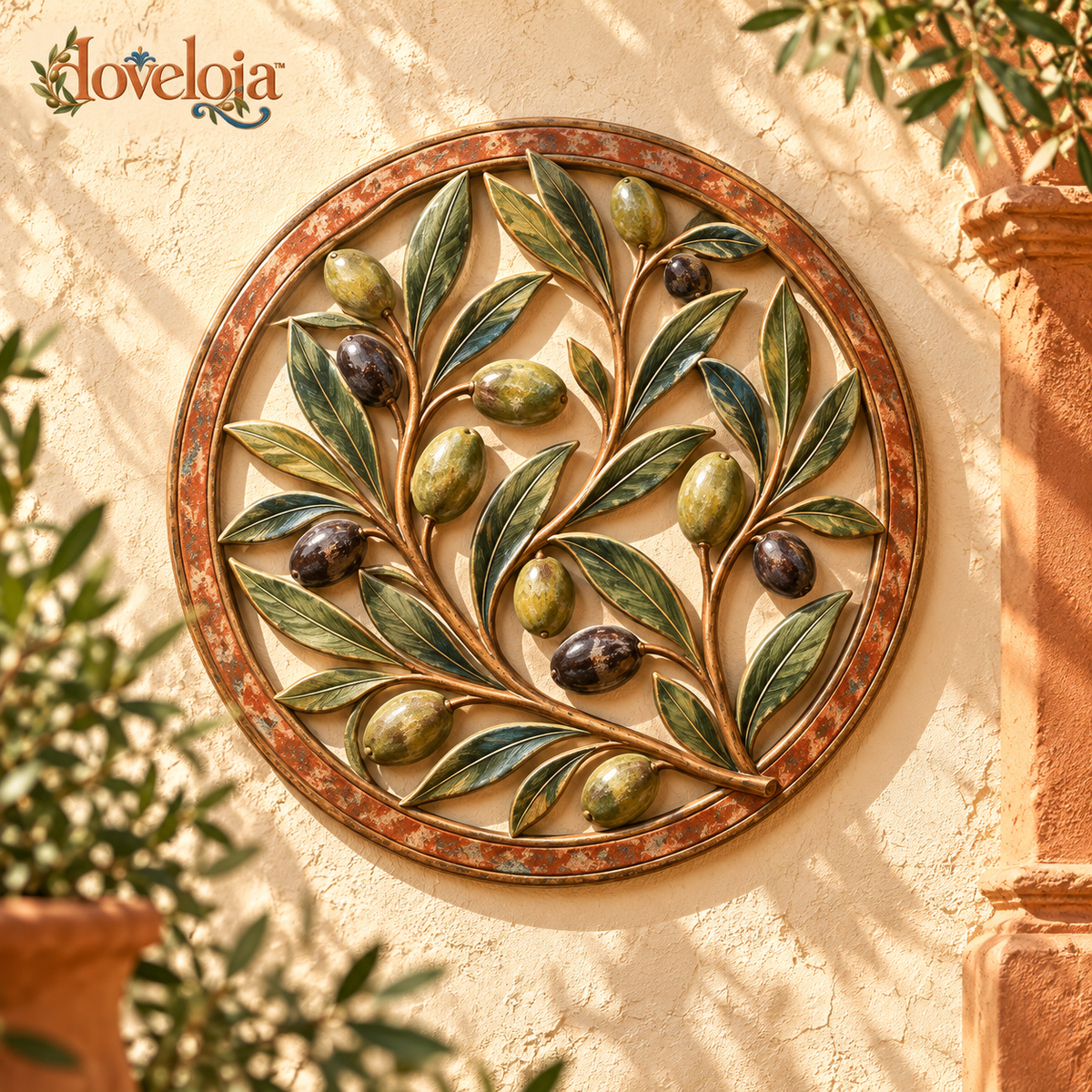 Olive Branch Decorative Wall Medallion image 1