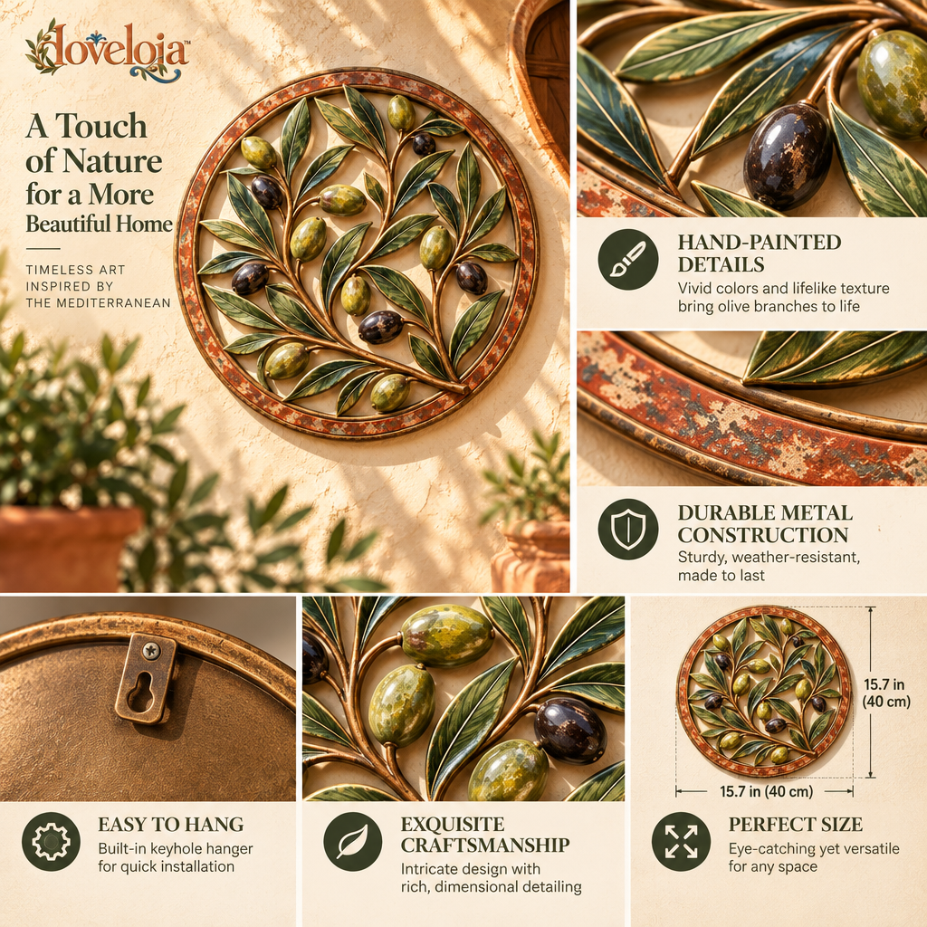 Olive Branch Decorative Wall Medallion image 4