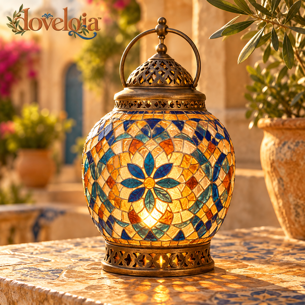 Mosaic Candle Lantern image 1