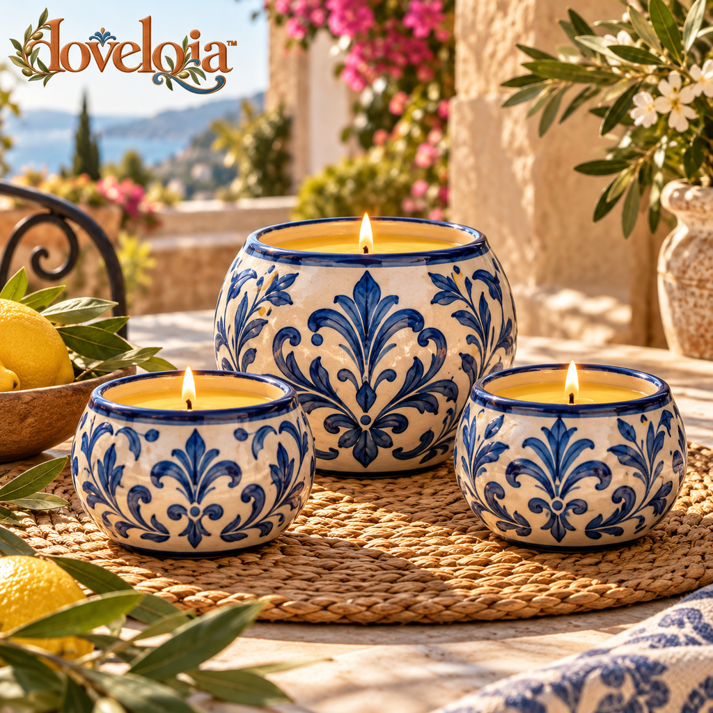 Ceramic Citronella Candle Holder Set image 1