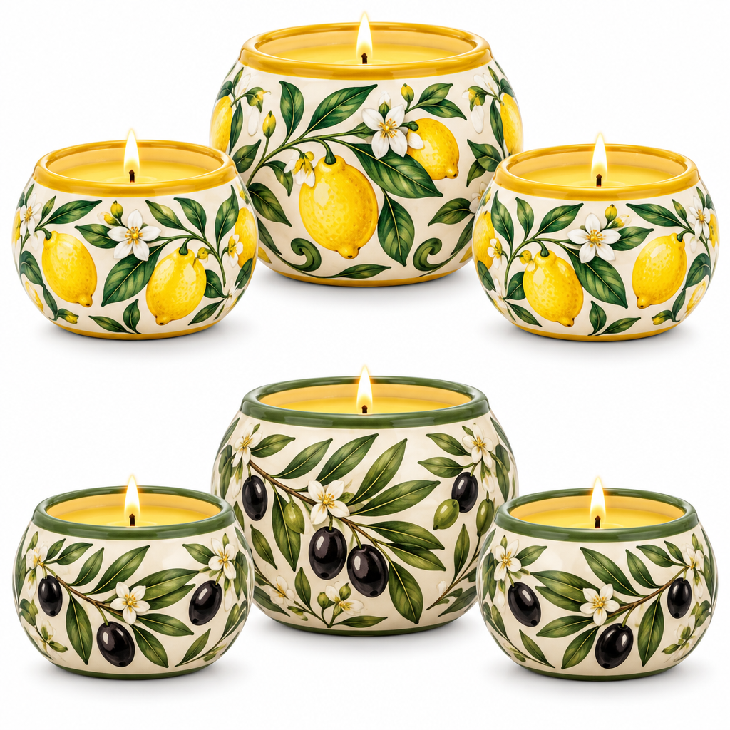 Ceramic Citronella Candle Holder Set image 3