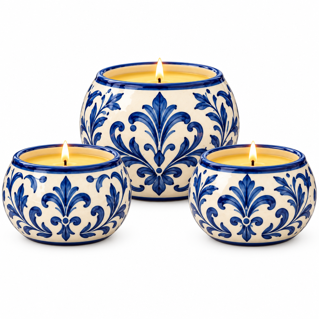 Ceramic Citronella Candle Holder Set image 4